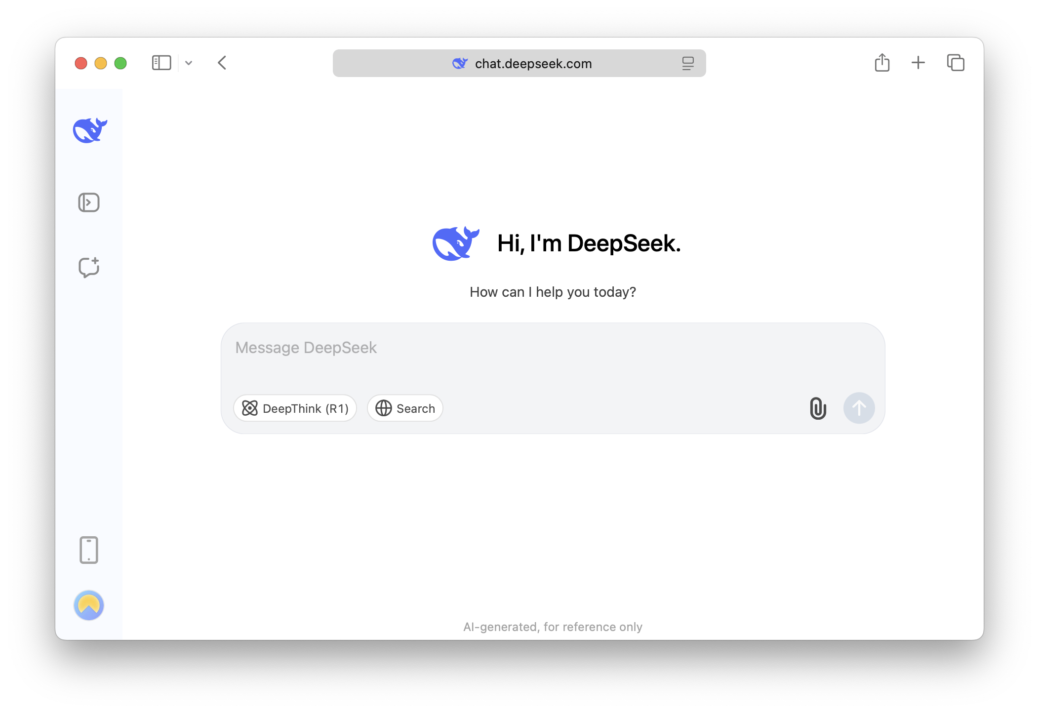 Screenshot of DeepSeek - showing app interface and features