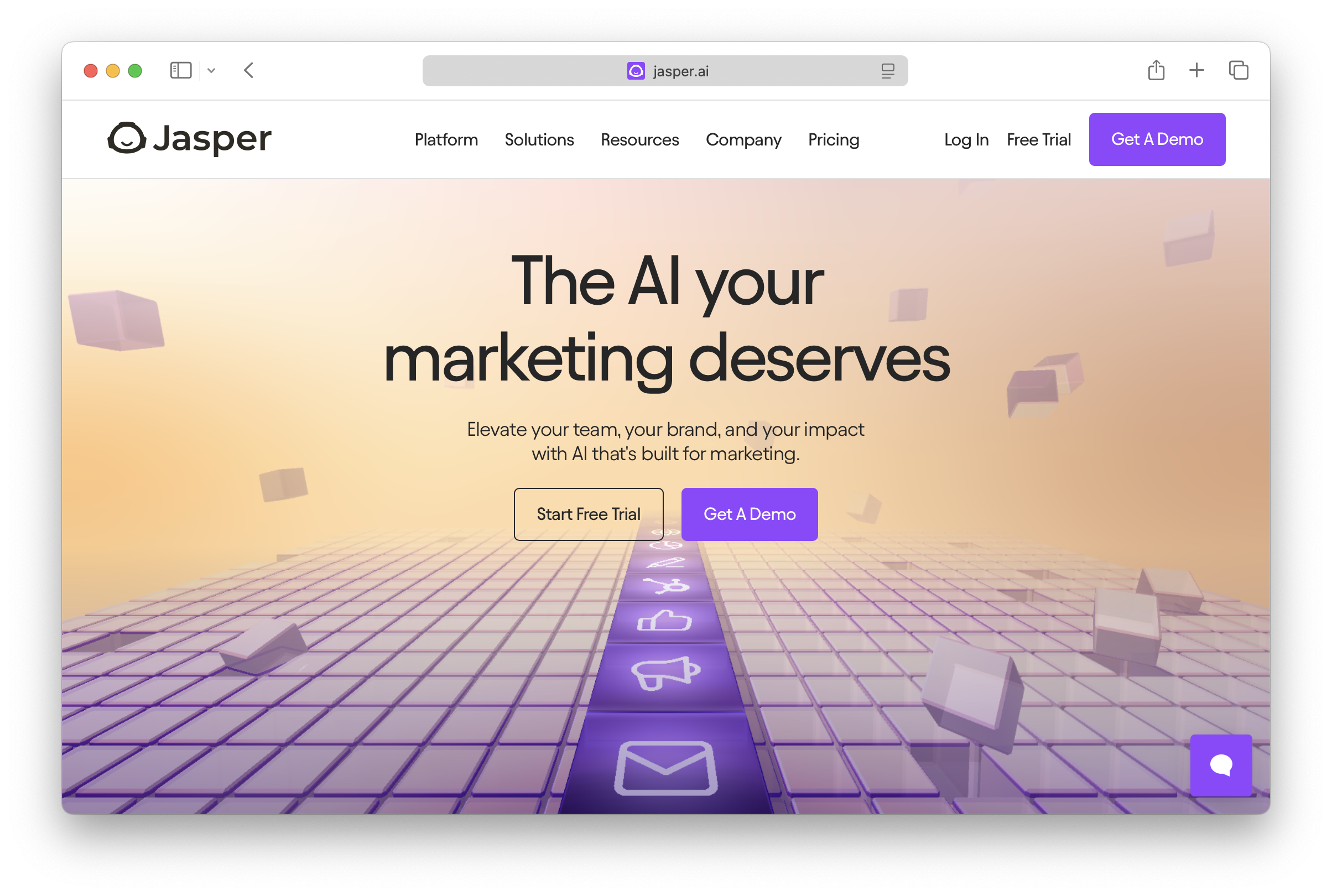 Screenshot of Jasper - showing app interface and features