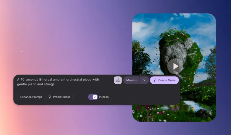 Screenshot of Beatoven.ai - showing app interface and features