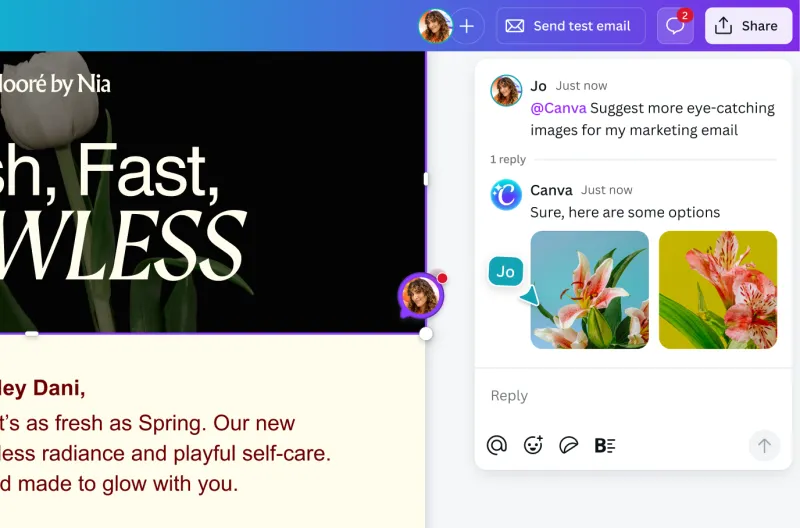 Screenshot of Canva AI - showing app interface and features