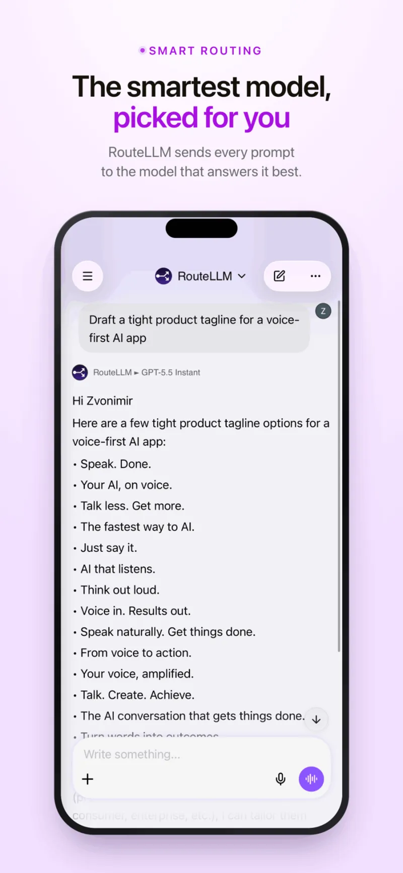 Screenshot of ChatLLM - showing app interface and features