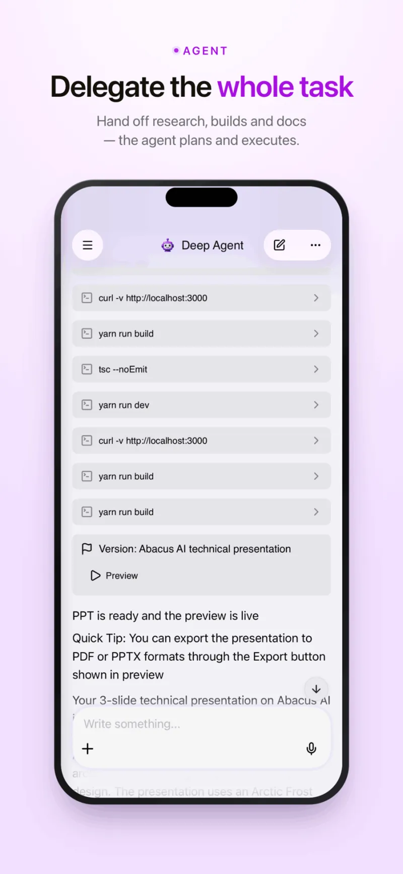 Screenshot of ChatLLM - showing app interface and features
