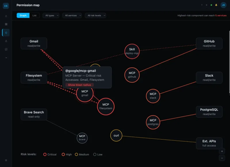Screenshot of ClawSecure - showing app interface and features