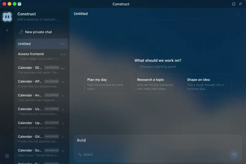 Screenshot of Construct Computer - showing app interface and features