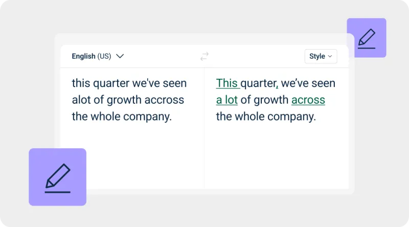 Screenshot of DeepL Write - showing app interface and features