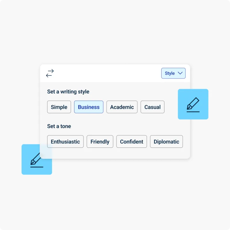 Screenshot of DeepL Write - showing app interface and features