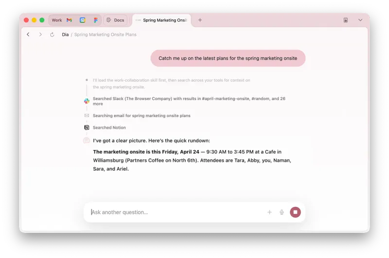 Screenshot of Dia - showing app interface and features