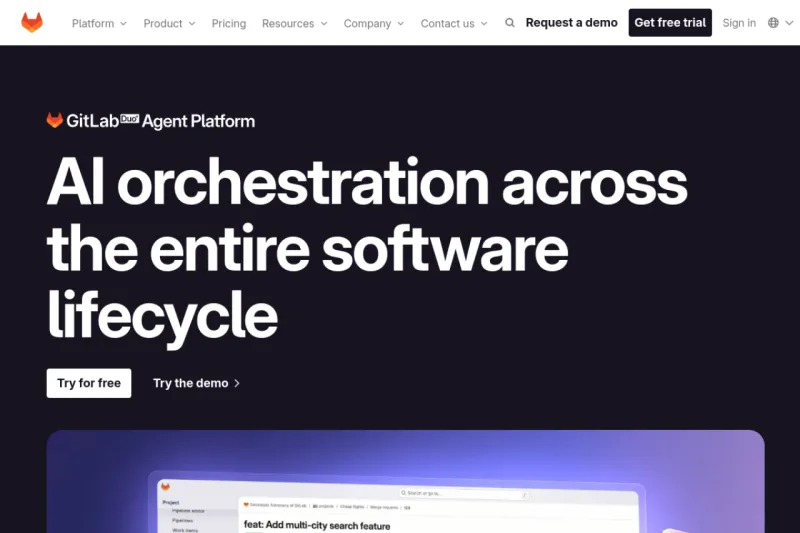 Screenshot of GitLab Duo - showing app interface and features