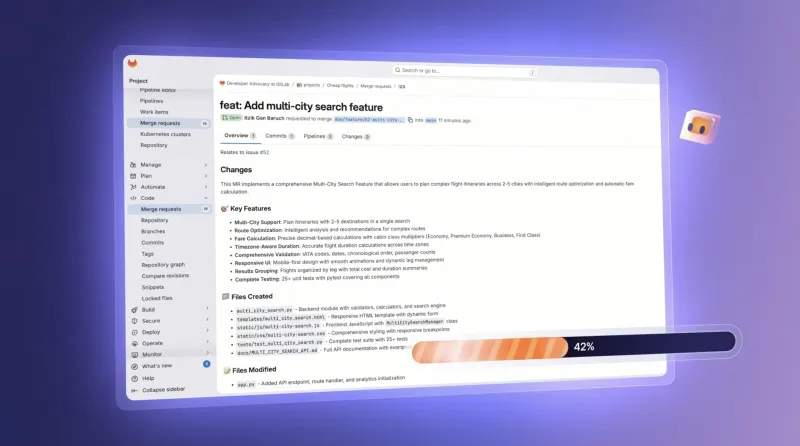 Screenshot of GitLab Duo - showing app interface and features