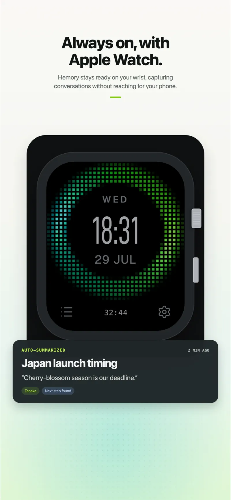Screenshot of Hemory - showing app interface and features