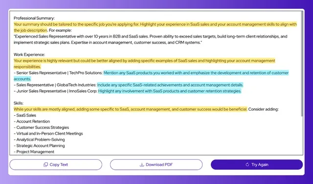 Screenshot of JobsAICopilot - showing app interface and features
