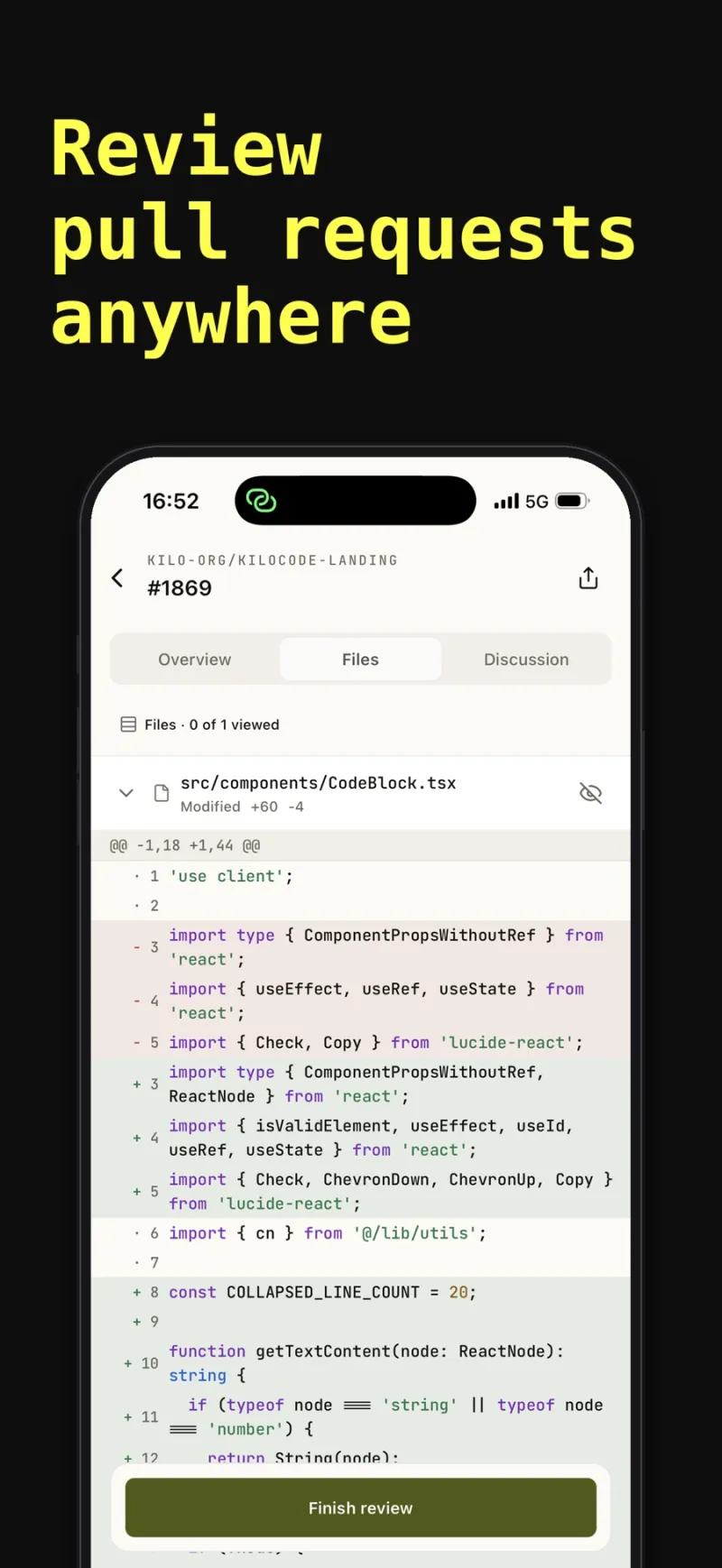Screenshot of Kilo Code - showing app interface and features