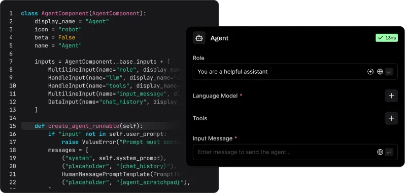 Screenshot of Langflow - showing app interface and features