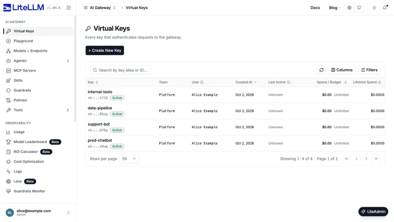 Screenshot of LiteLLM - showing app interface and features
