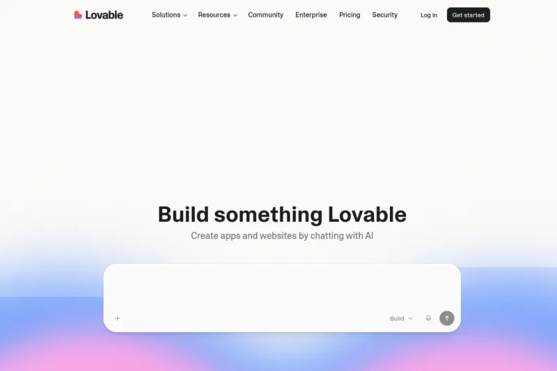 Screenshot of Lovable - showing app interface and features
