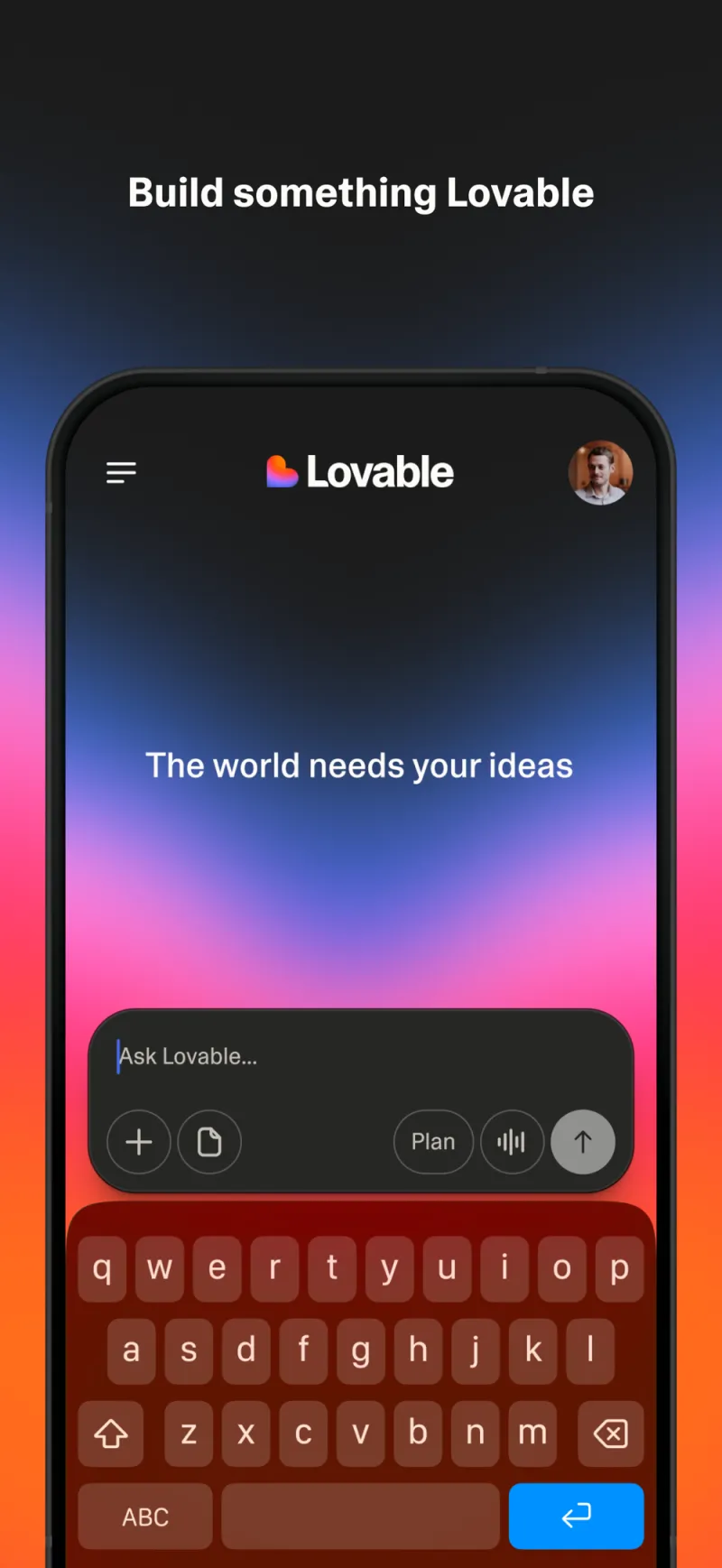 Screenshot of Lovable - showing app interface and features