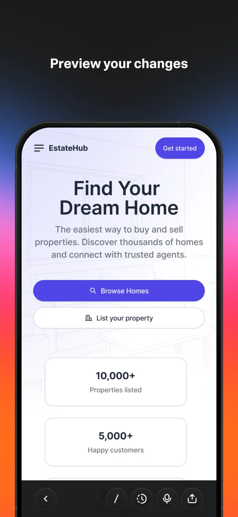 Screenshot of Lovable - showing app interface and features