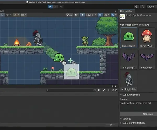 Screenshot of Ludo.ai - showing app interface and features