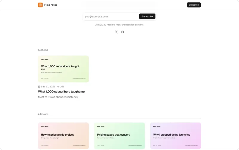 Screenshot of MailCheap - showing app interface and features