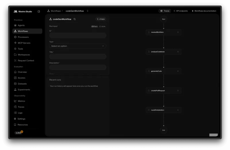 Screenshot of Mastra - showing app interface and features