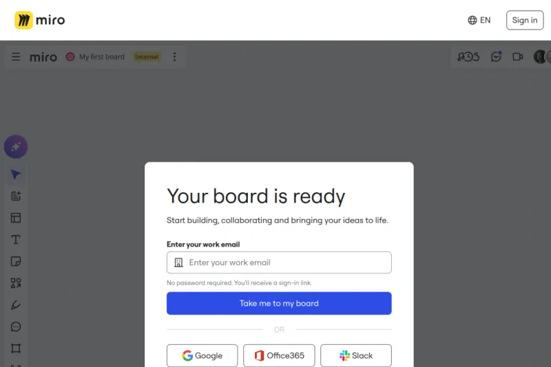 Screenshot of Miro AI - showing app interface and features