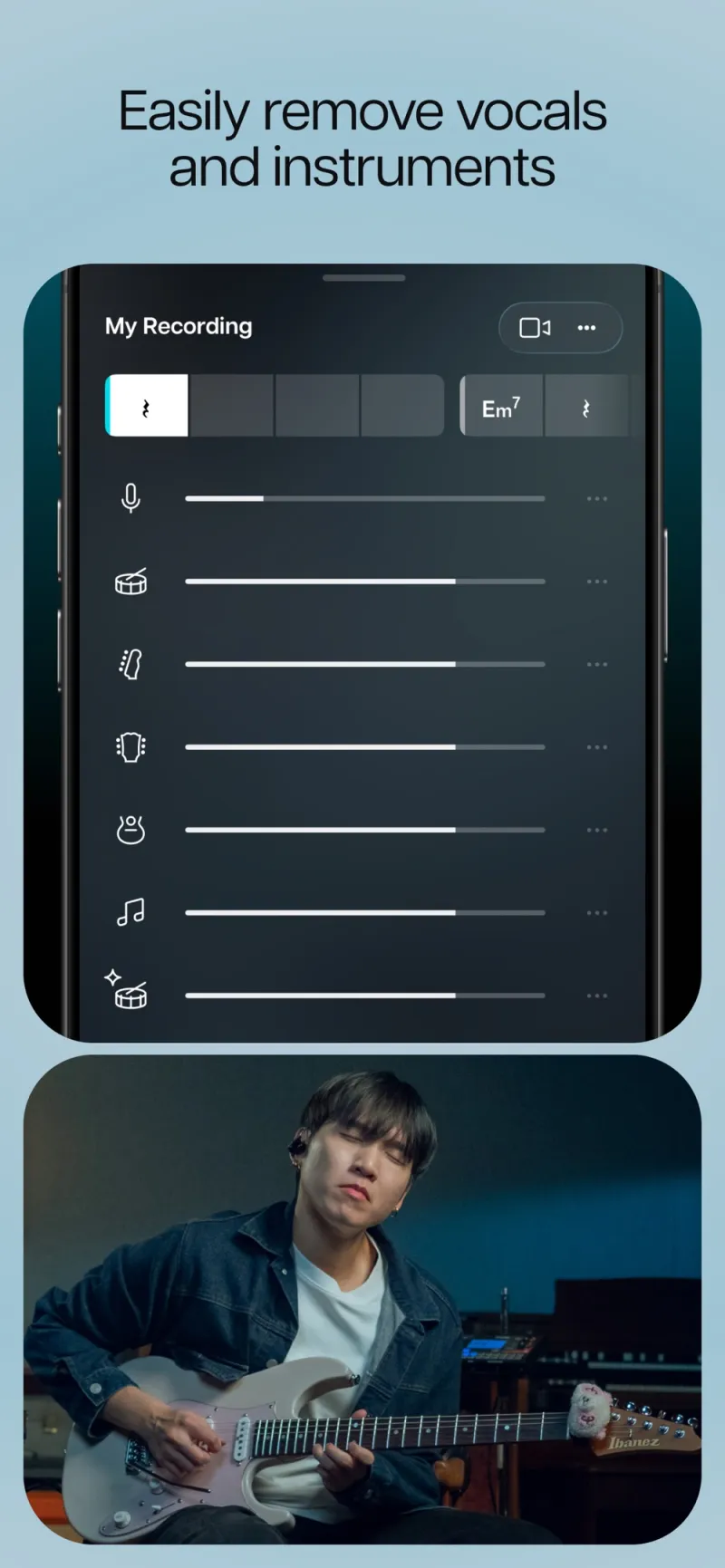 Screenshot of Moises - showing app interface and features