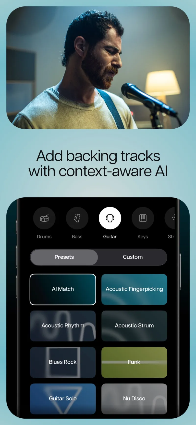 Screenshot of Moises - showing app interface and features