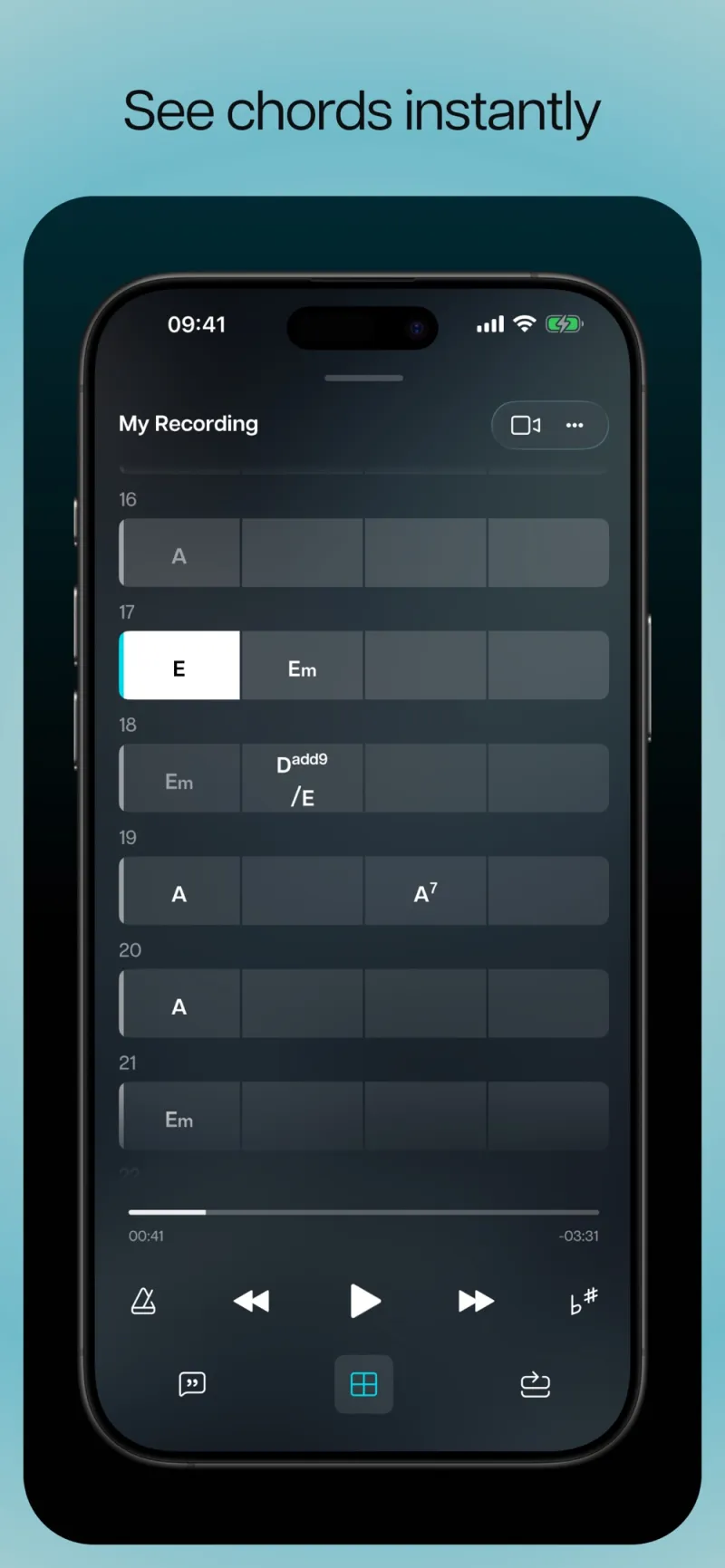 Screenshot of Moises - showing app interface and features
