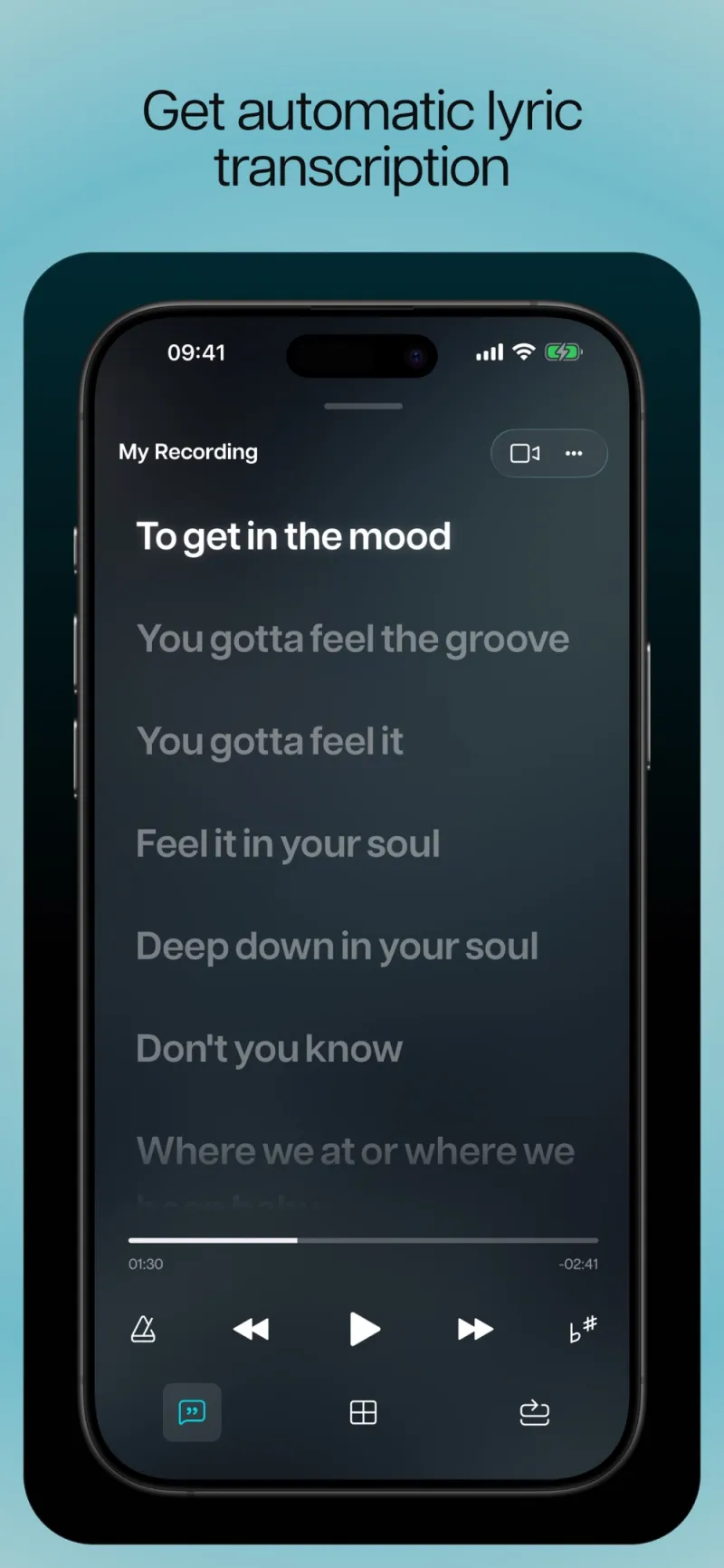 Screenshot of Moises - showing app interface and features