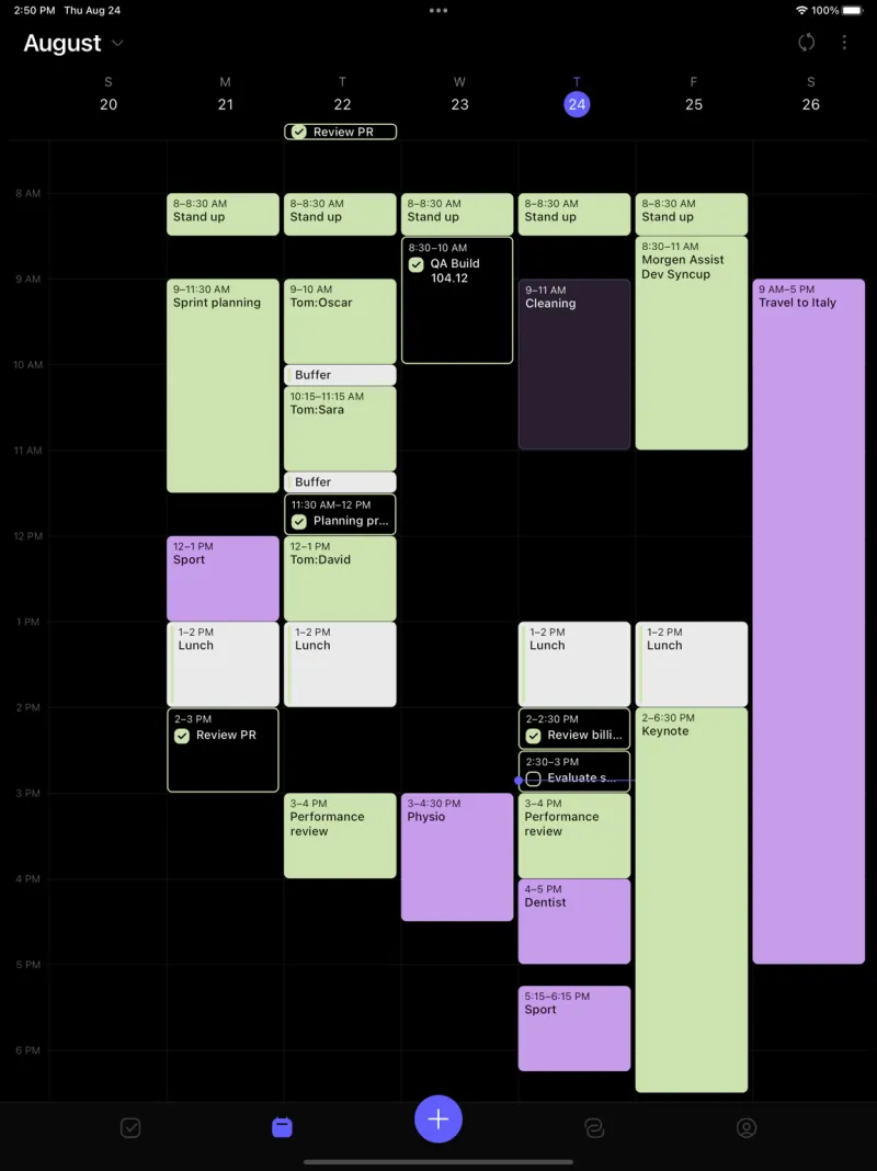 Screenshot of Morgen - showing app interface and features