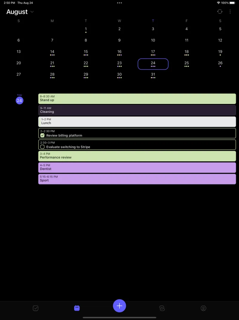 Screenshot of Morgen - showing app interface and features