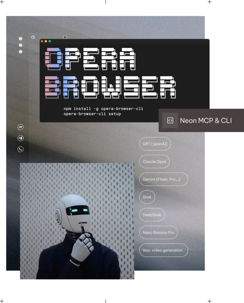 Screenshot of Opera Neon - showing app interface and features