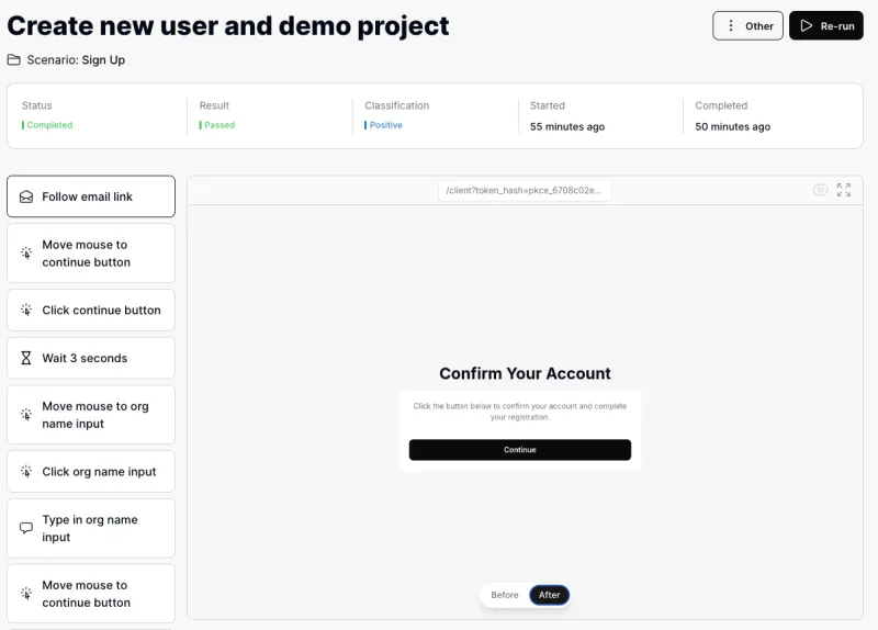Screenshot of QA.tech - showing app interface and features