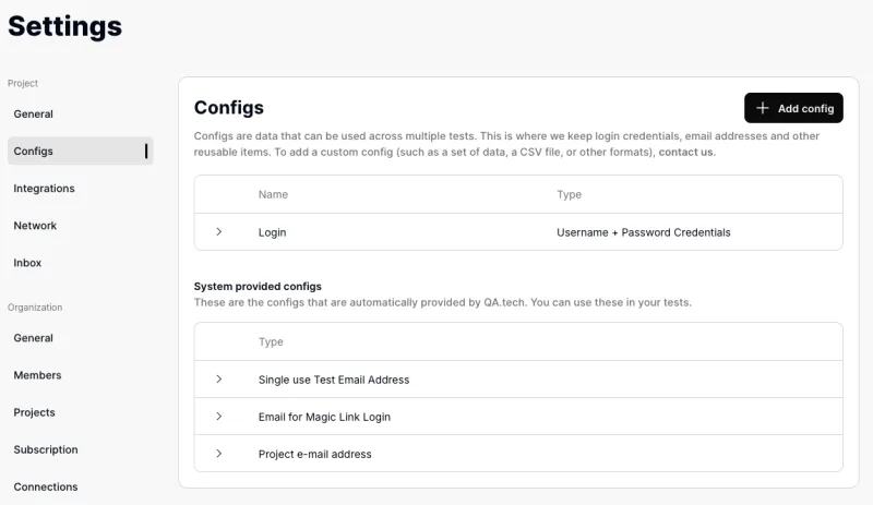 Screenshot of QA.tech - showing app interface and features
