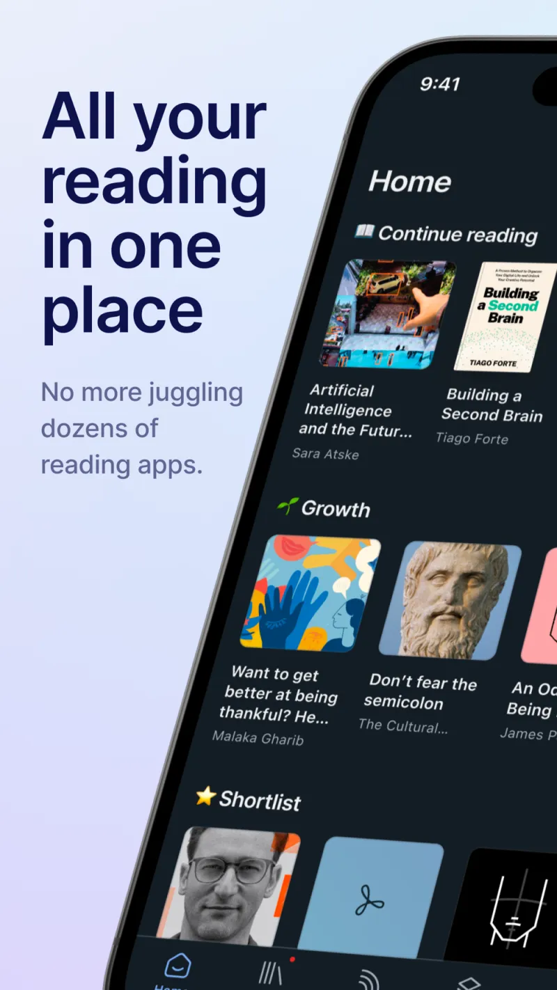 Screenshot of Readwise Reader - showing app interface and features