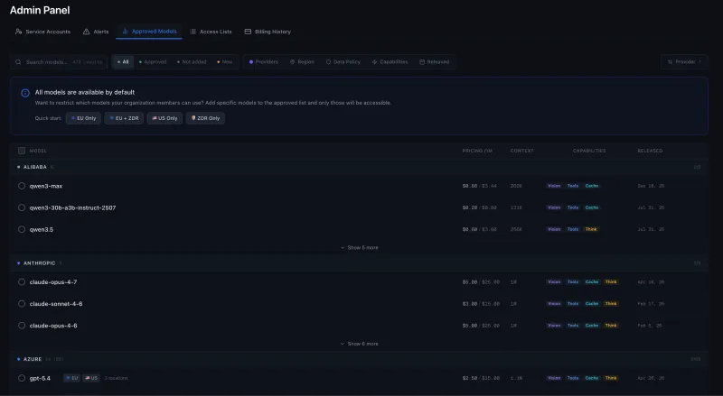 Screenshot of Requesty - showing app interface and features