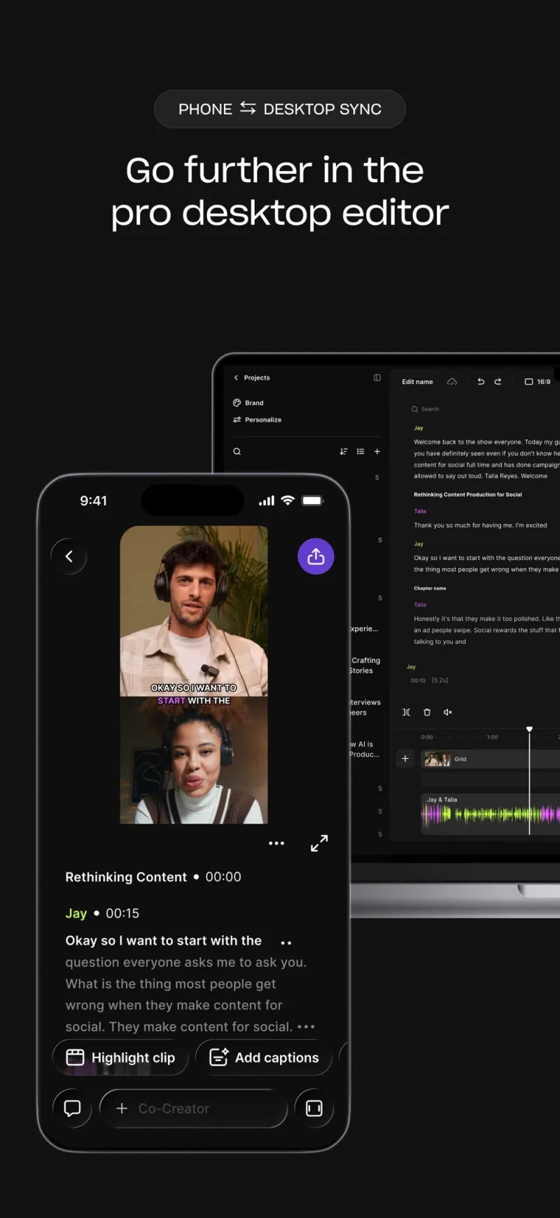 Screenshot of Riverside - showing app interface and features