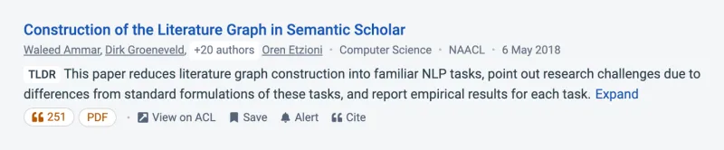 Screenshot of Semantic Scholar - showing app interface and features