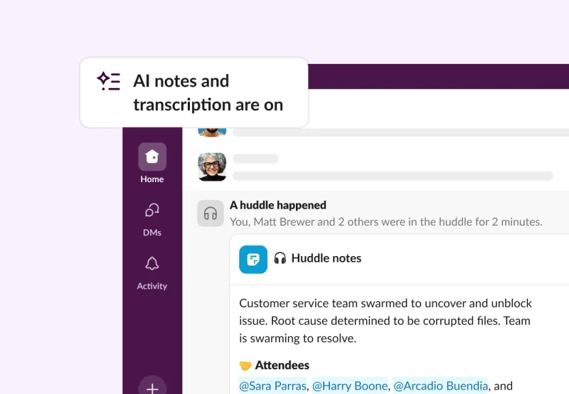 Screenshot of Slack AI - showing app interface and features