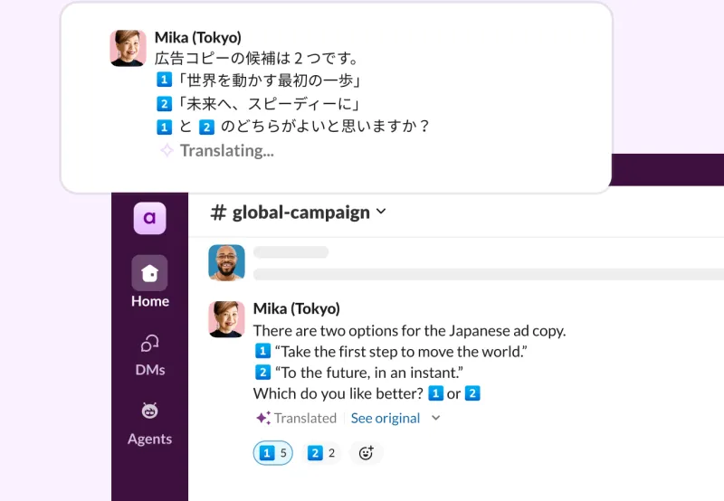 Screenshot of Slack AI - showing app interface and features