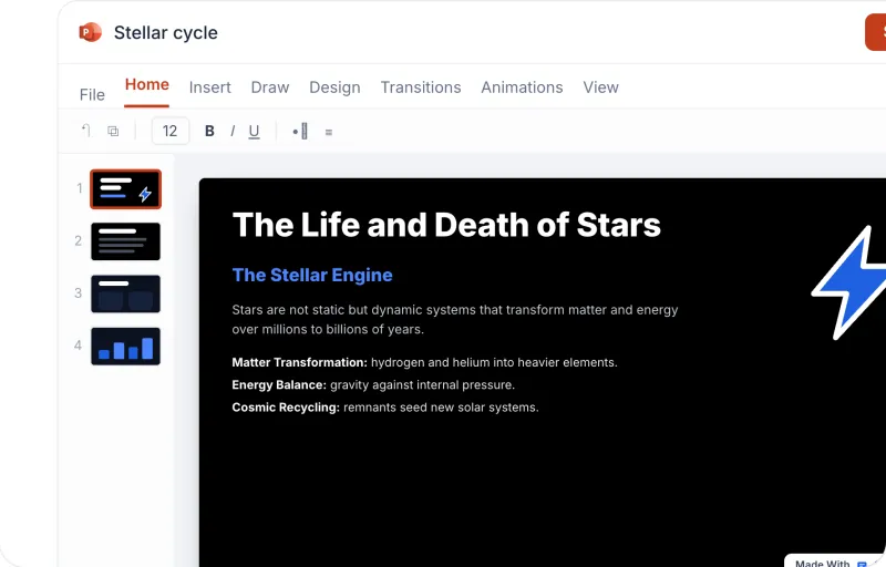 Screenshot of SlidesAI - showing app interface and features