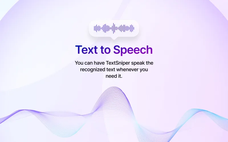 Screenshot of TextSniper - showing app interface and features
