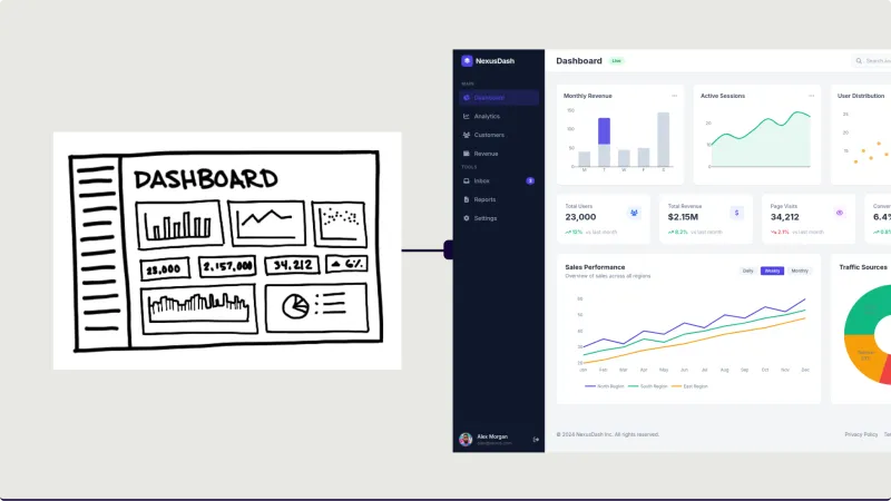 Screenshot of UX Pilot - showing app interface and features