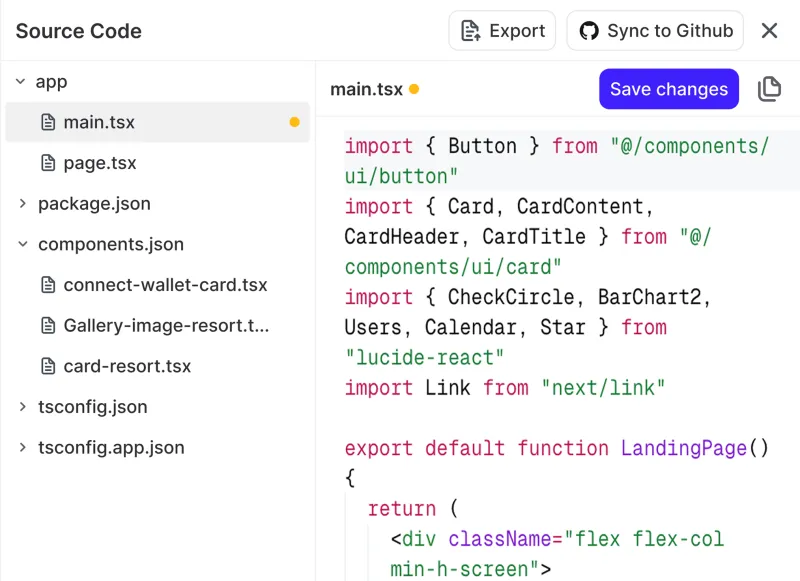 Screenshot of UX Pilot - showing app interface and features