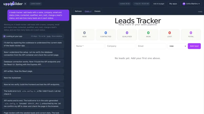Screenshot of Uppcoder - showing app interface and features