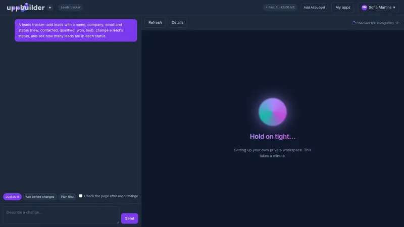 Screenshot of Uppcoder - showing app interface and features