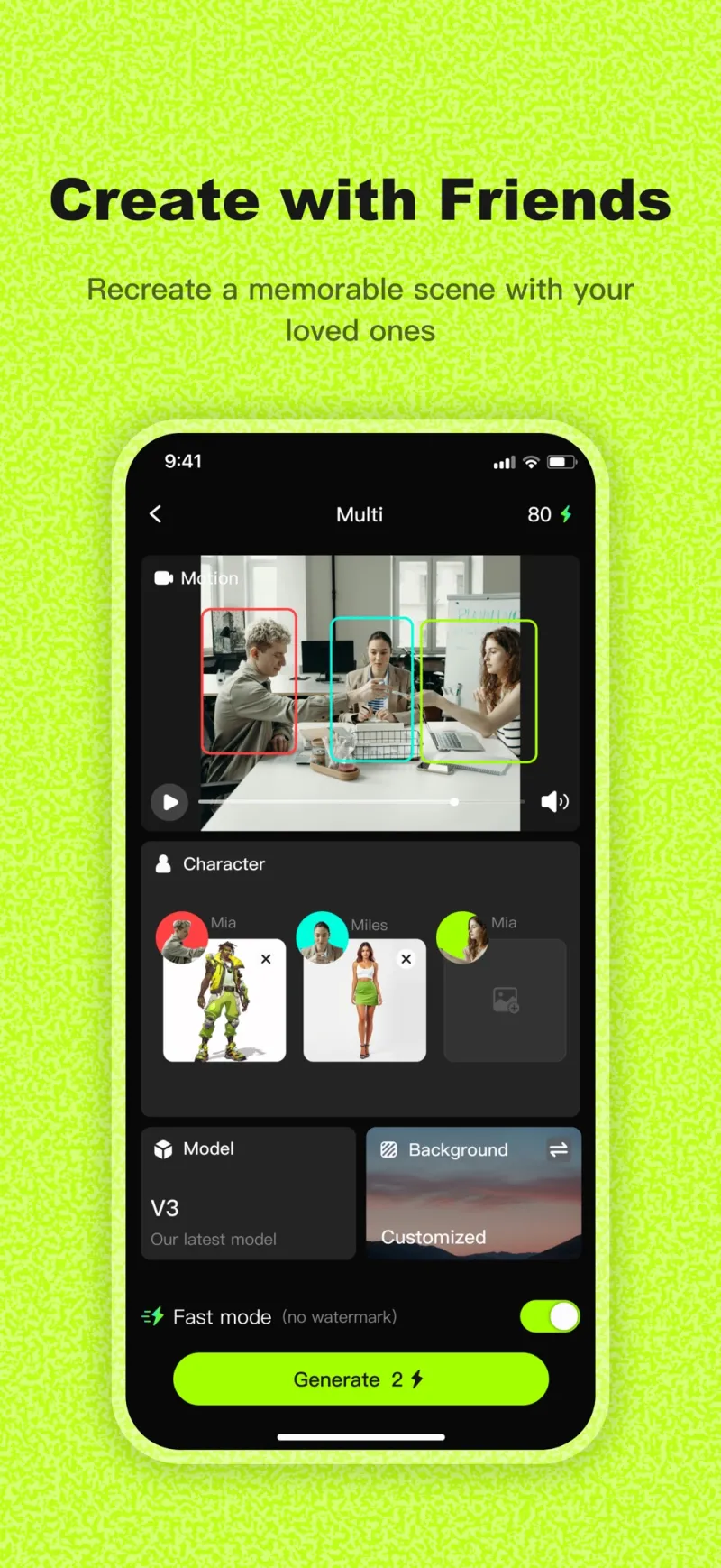 Screenshot of Viggle AI - showing app interface and features