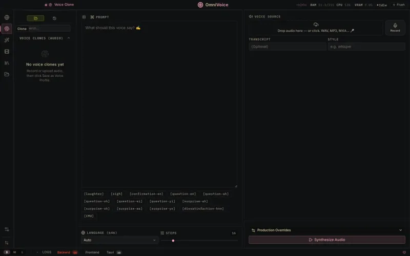 Screenshot of VoiceStudio - showing app interface and features