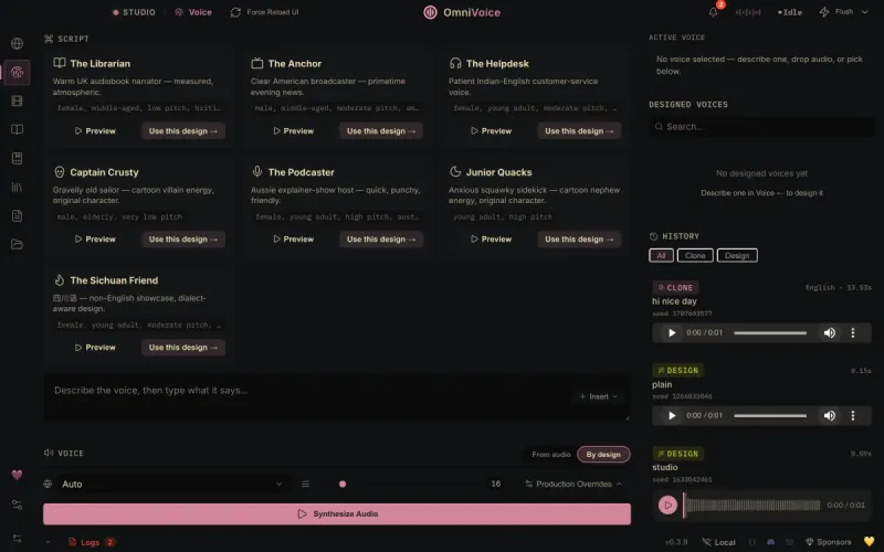 Screenshot of VoiceStudio - showing app interface and features