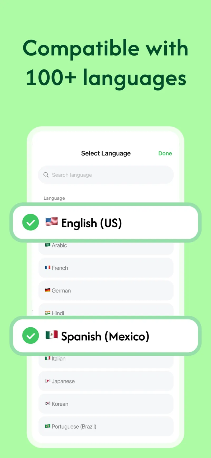 Screenshot of Voiskey - showing app interface and features